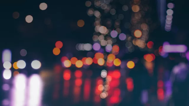 اضواء ملونة خارج نطاق التركيز