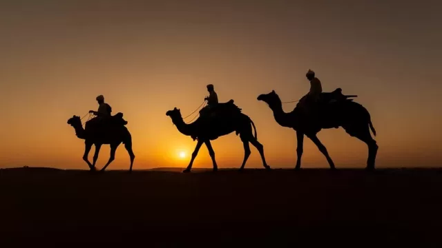 قافلة تمثل الهجرات النجدية الى الكويت