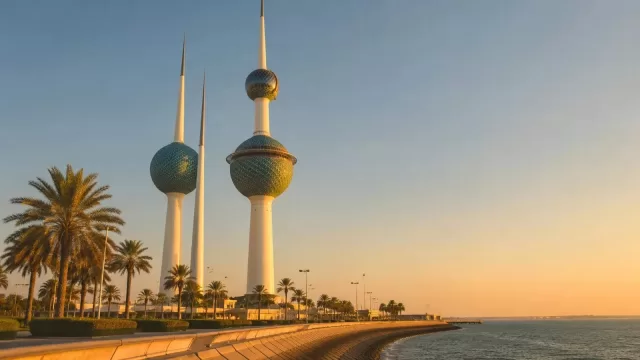 أبراج الكويت الغروب