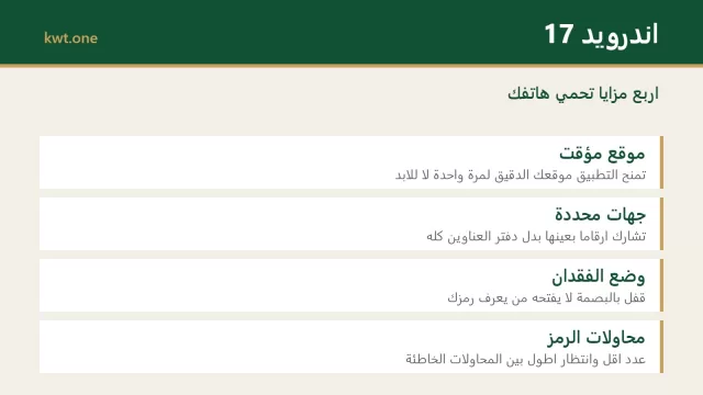 بطاقة تعرض اربع مزايا امنية جديدة في اندرويد 17
