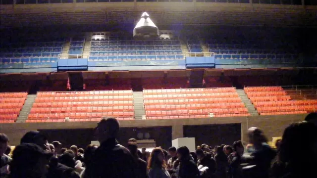 Rows of seats in an arena