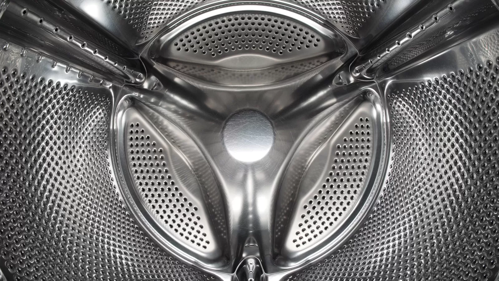 The inside of a washing machine drum