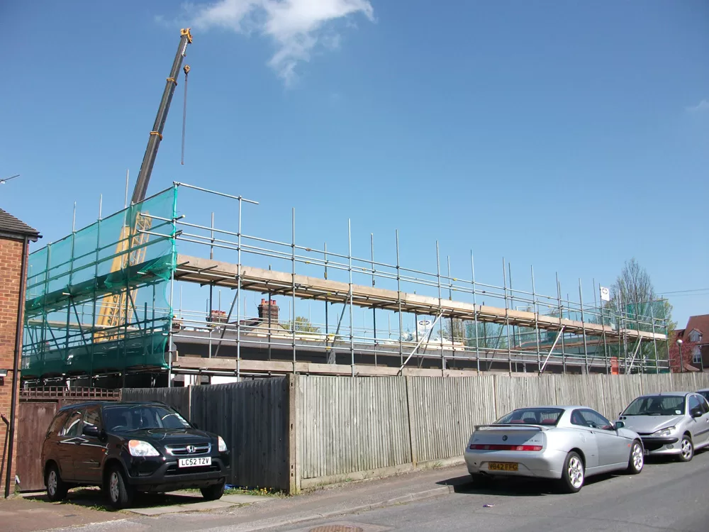 Scaffolding on a building under work
