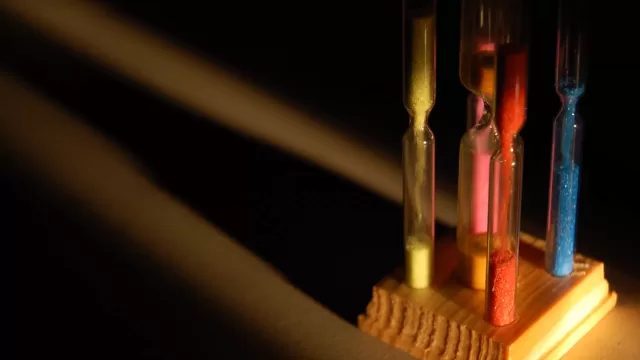 A row of hourglasses