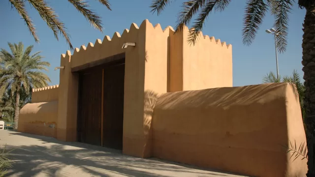 A section of the old mud-brick city wall of Kuwait