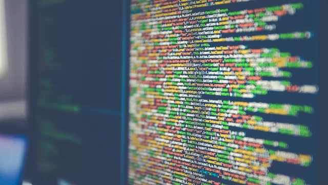 Lines of program code displayed on a computer screen