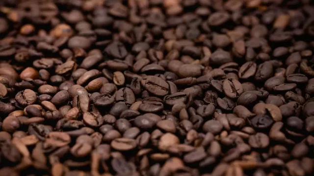 A close view of roasted coffee beans