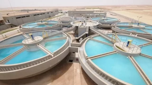 A water desalination facility on the coast in Kuwait