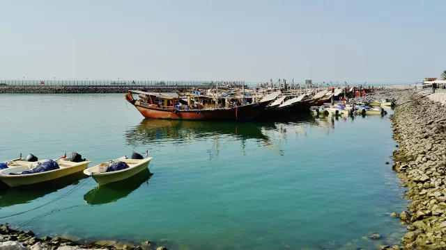 ميناء القوارب الخشبية في مدينة الكويت
