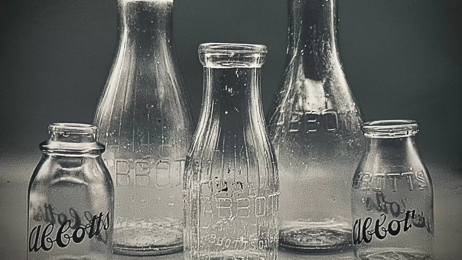 Glass milk bottles
