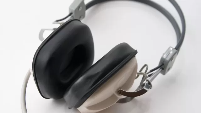 A pair of over-ear headphones