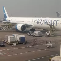 A Kuwait Airways aircraft on the tarmac