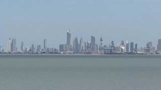 The Kuwait City skyline seen from the coast