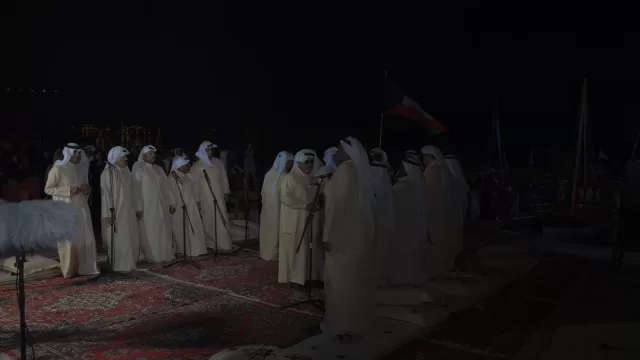 A Kuwaiti group performing folk music at a festival