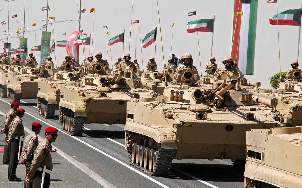 Kuwaiti armoured vehicles in a military parade