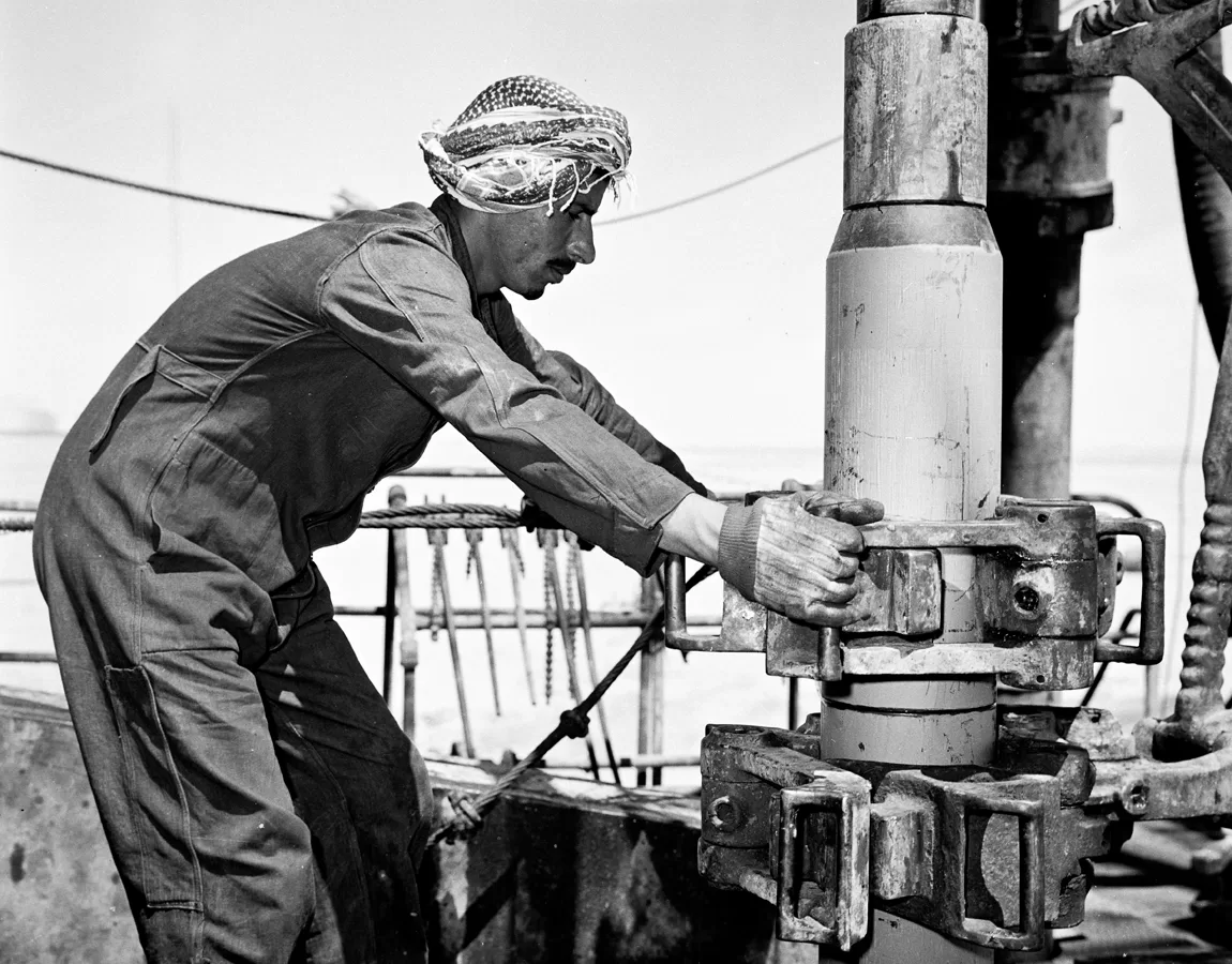 A drilling rig at an oil well in Kuwait