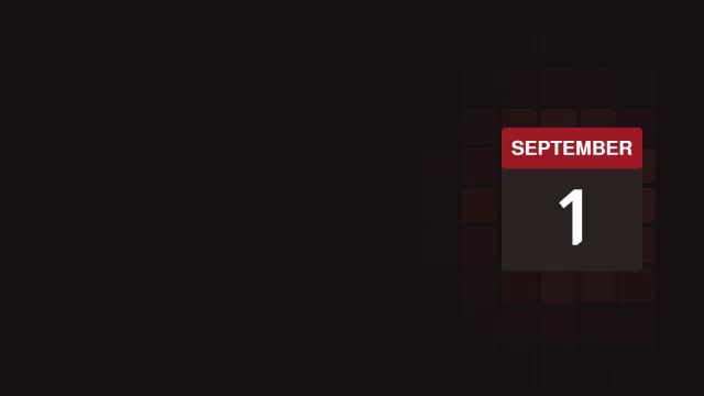 Calendar leaf showing 1 September