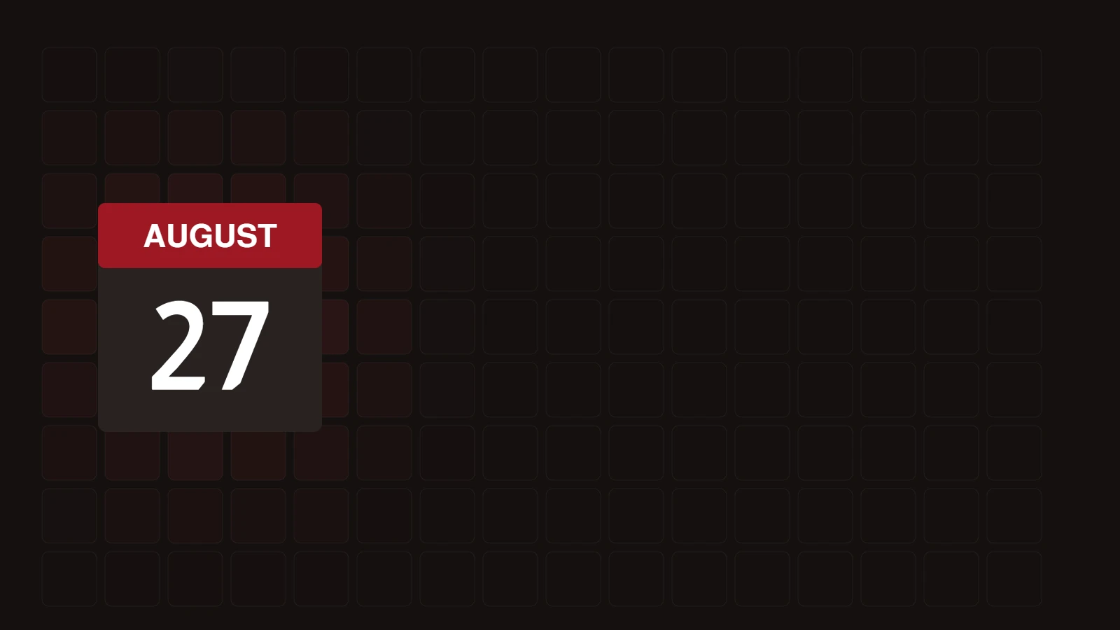 Calendar leaf showing 27 August