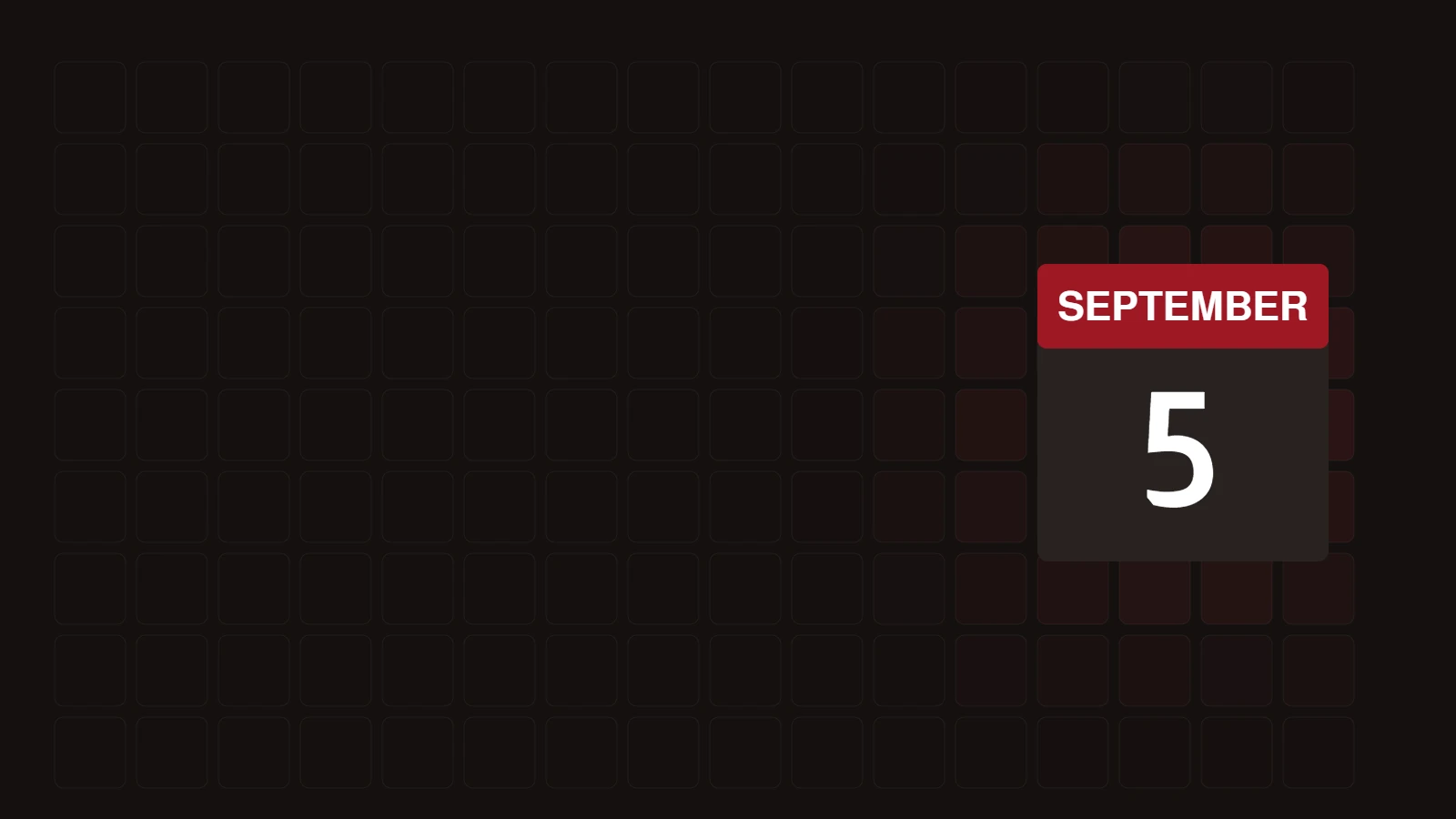 Calendar leaf showing 5 September