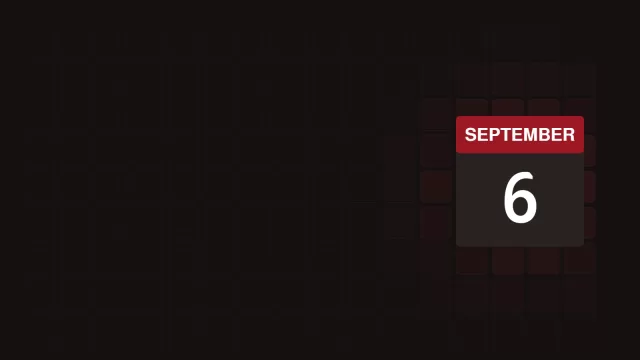Calendar leaf showing 6 September