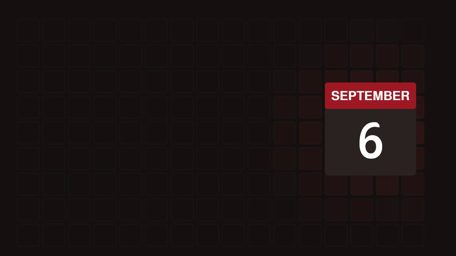 Calendar leaf showing 6 September