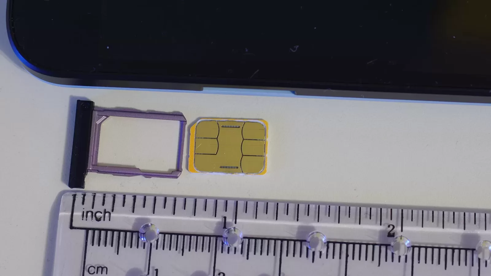 A nano SIM and its tray