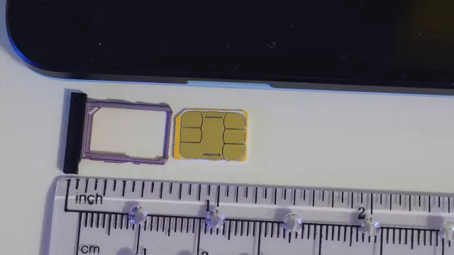 A nano SIM and its tray