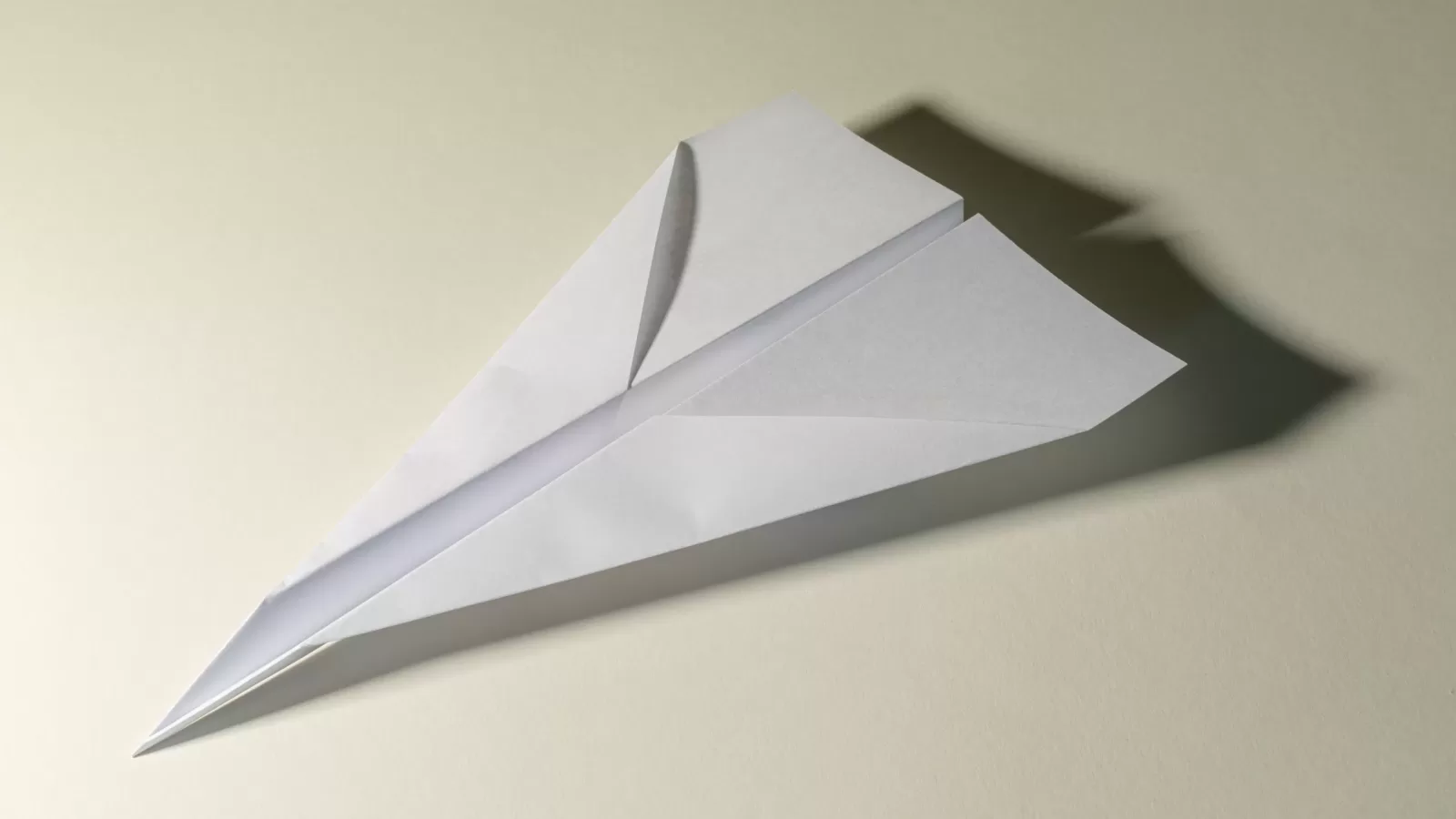 A folded paper plane