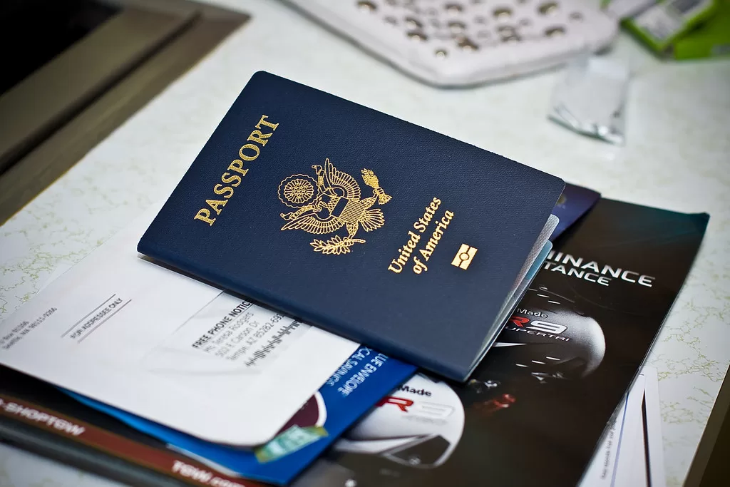 Passports lying on a desk