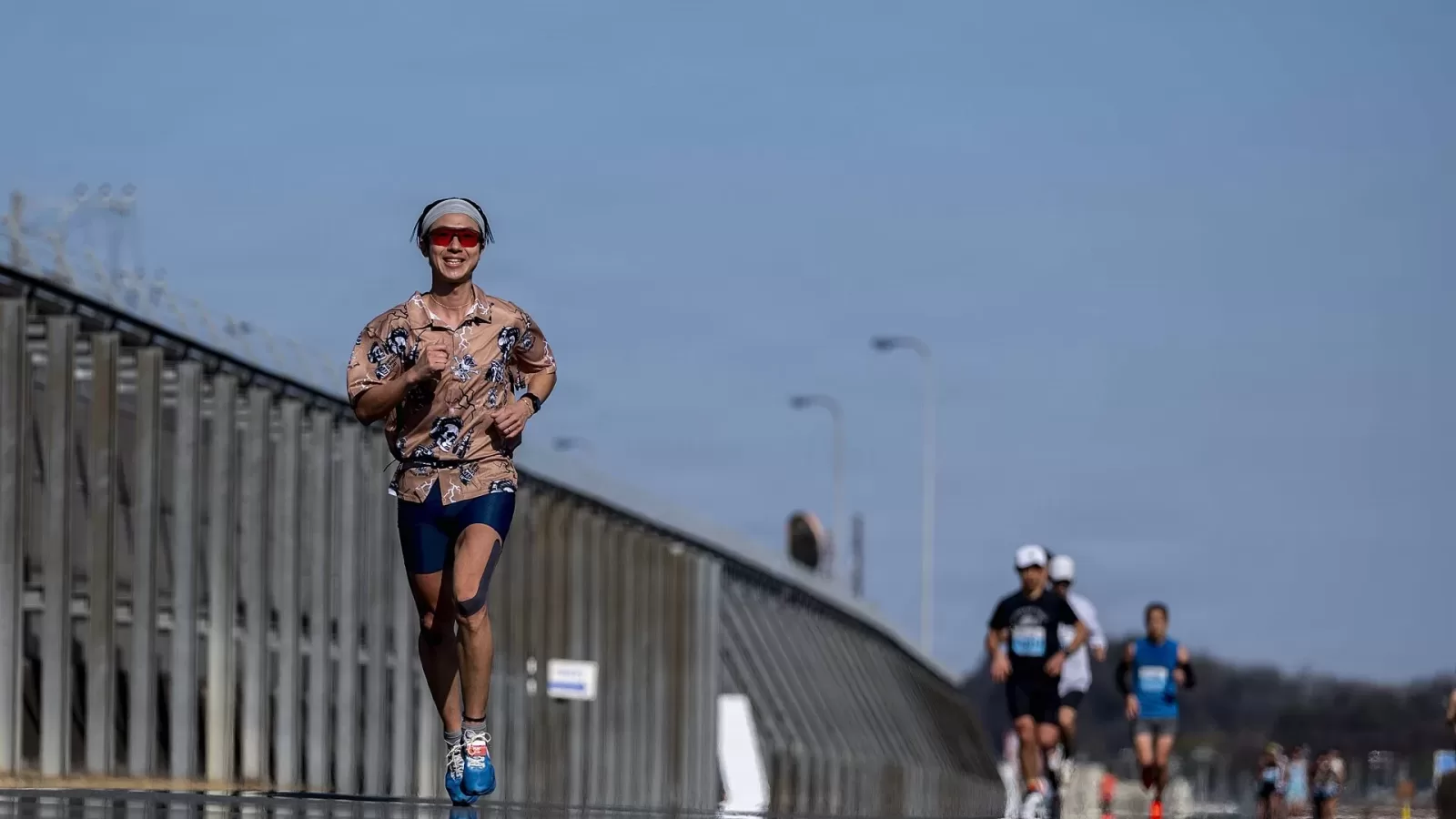 Runners competing in a road race