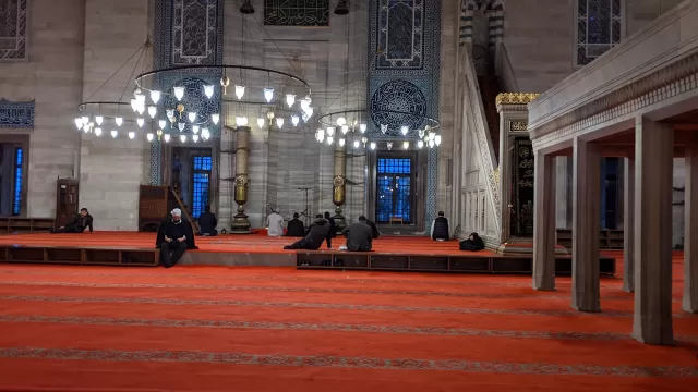 The prayer hall of a mosque