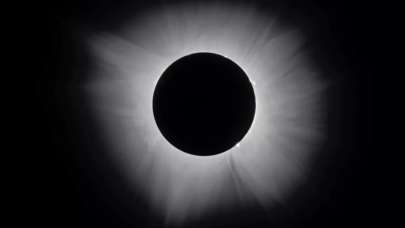 The sun’s corona during a total solar eclipse