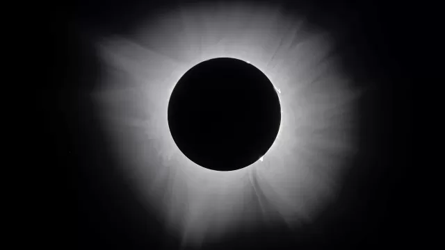 The sun’s corona during a total solar eclipse