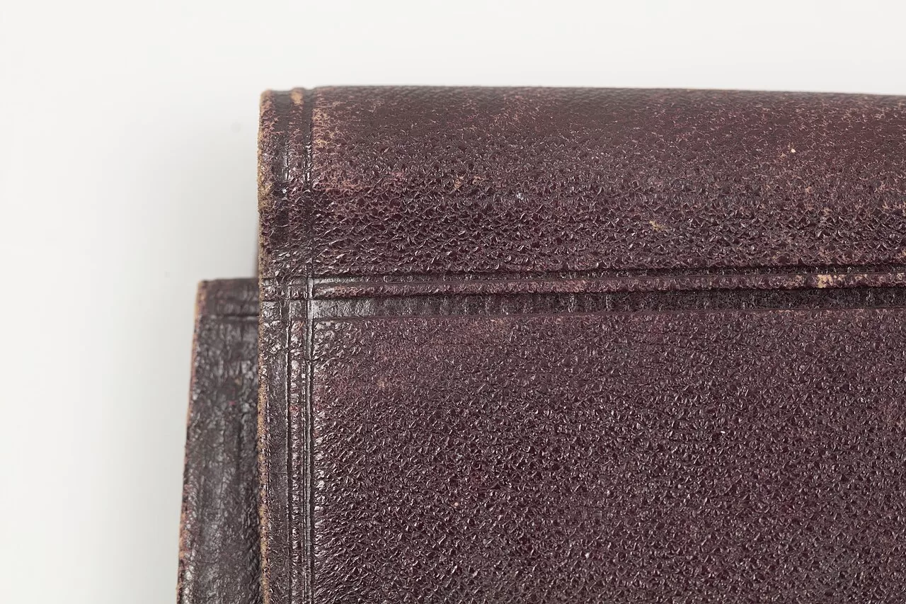 A closed leather wallet